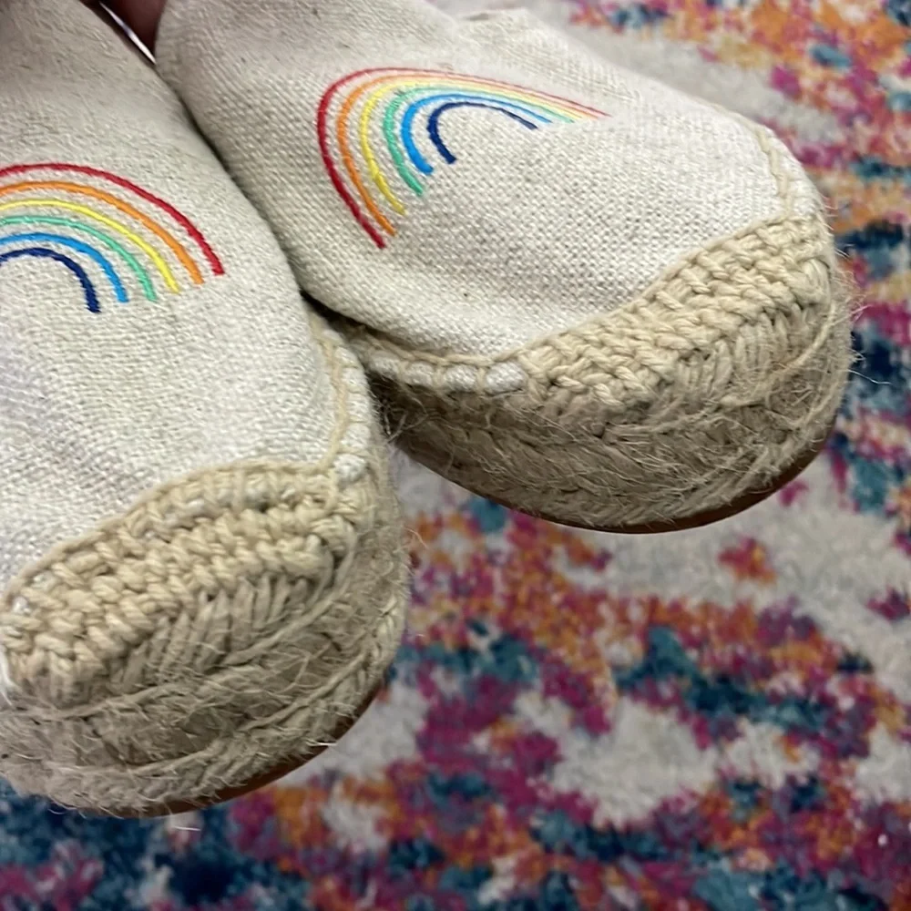 Soludos x Ashkahn Rainbow Platform Smoking Slipper in Sand Espadrille